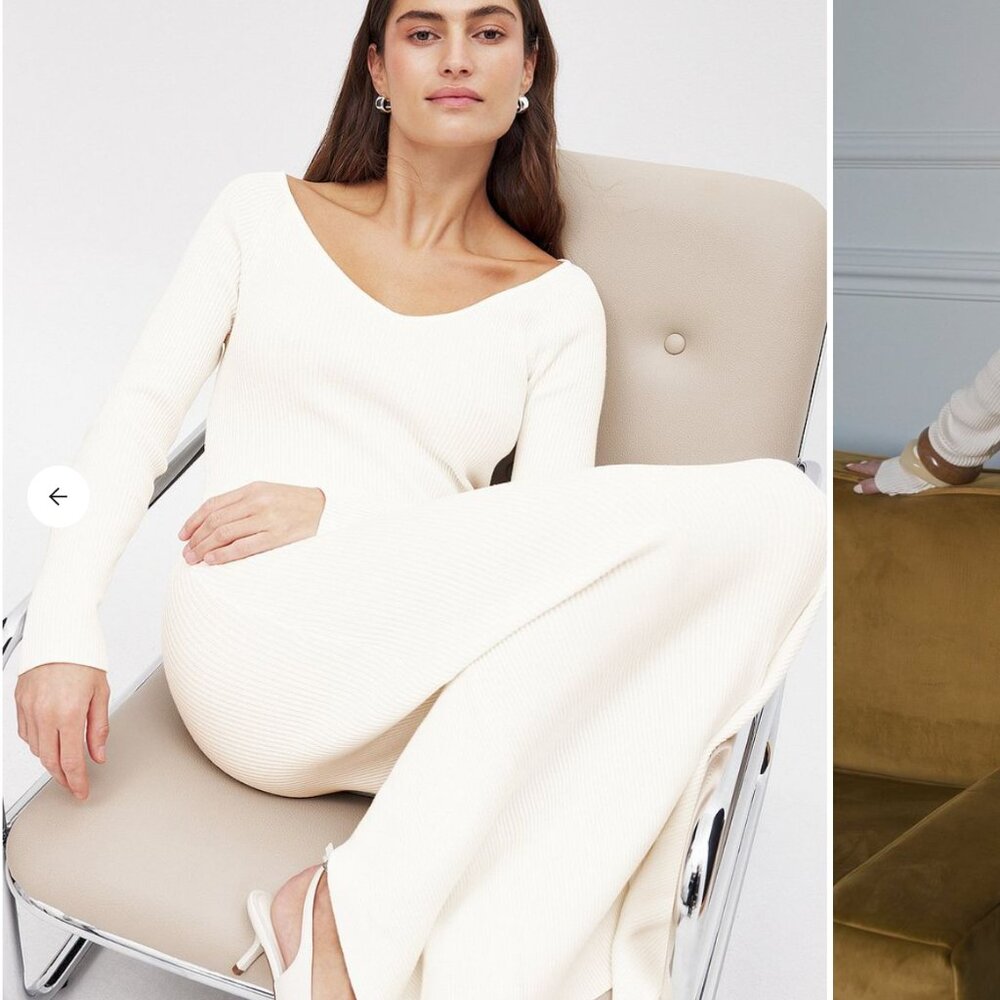 NA-KD Knitted Midi Dress - Size L